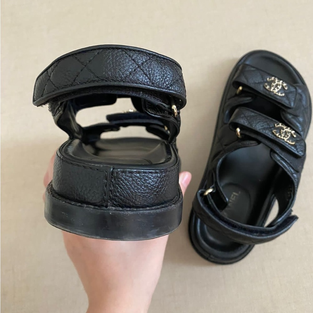 ** SOLD ** CHANEL CC DAD SANDALS - Picture 3 of 13